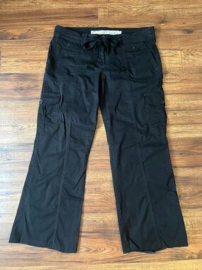 Dynamite Low Rise Black Cargo Pants Relaxed Straight Leg‎ Women 12 Y2K Utility